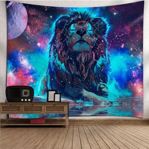 India Mandala Animal Lion Tarot Tapestry Wall Hanging Tapestry Blanket Home Decoration for Bedroom Beach Towel Blanket Yoga