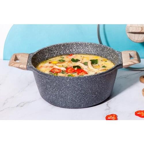 Medical Stone Stockpot Non-Stick Pan Household Double-Ear Steamer Porridge Pot Ramen Pot Induction Cooker Universal