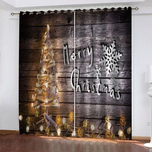 Beautiful Photo Fashion Customized 3D Curtains brown woods christmas curtains soundproof windproof curtains