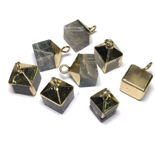 Natural Stone Pendant Square shape Agates Pendants for Jewelry Making DIY necklace accessories Reiki Healing Jewellery Gift
