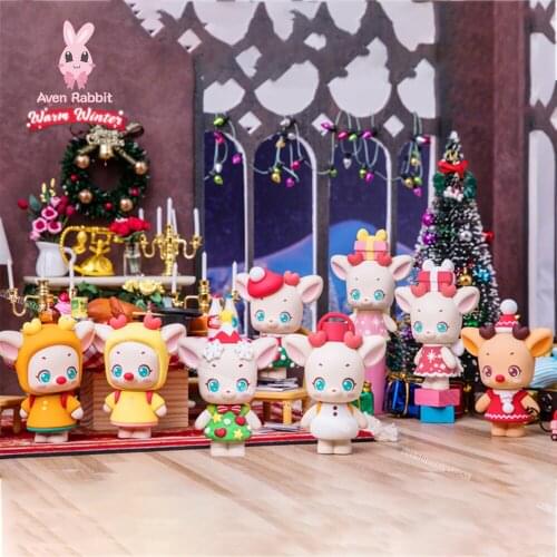 Almond the Deer Warm Winter Christmas Blind Box Toys for Girls Figure Action Caja Sorpresa Surprise Box Guess Bag Birthday Gift