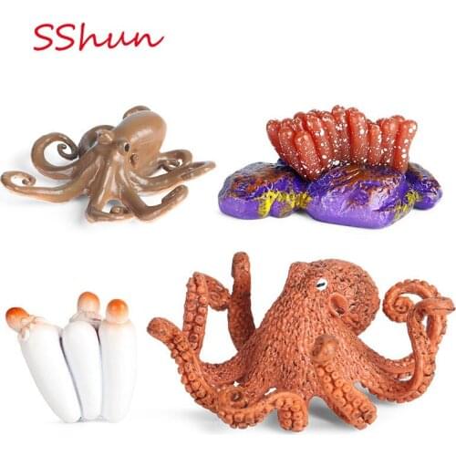 Mini animal growth cycle model set Childrenducation early education toy octopus simulation animal growth cycle model