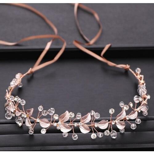 New Wedding Hair Accessories Gold Headdress Rhinestone Crystal Headband Ladies Headwear Accessories Bridal Hair Accessories