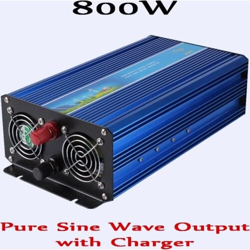 New Design 800W Inverter 12V 24V DC to AC 110V or 230V with Charge Function, 800W Pure Sine Wave Power Inverter