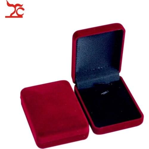 Wholesale 50Pcs/lot Red Velvet Jewelry Display Case Wedding Necklace Pendant Earring Organizer Storage Gift Boxes