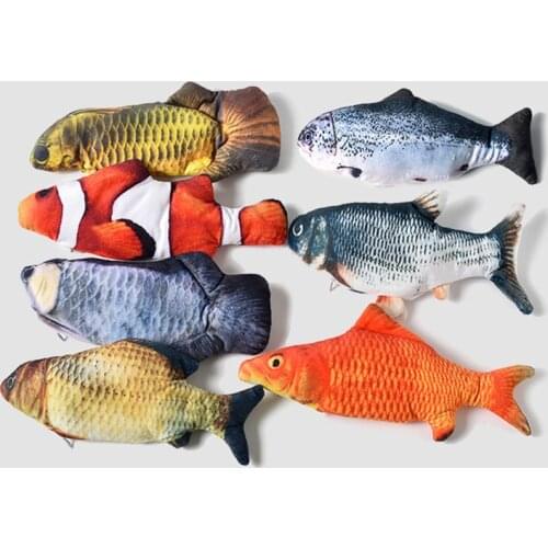 Plush Funny Cat Toy 3D Simulation Fish Pillow Doll Kitten Toy Molar Pet Cat Fish Interactive Pet Supplies