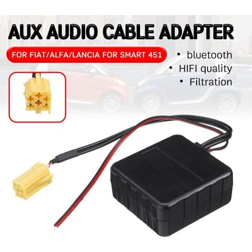 Bluetooth Aux Receiver for Alfa Romeo 159 for Fiat Grande Punto Cable Adapter Hifi Quality for 6 Pin Audio CD Head Unit