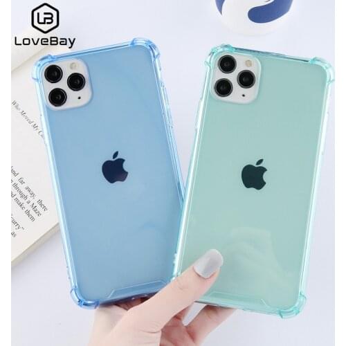 Lovebay Simple Transprent Clear Phone Case For iPhone 11 Pro Max X XS XR Xs Max 6 6s 7 8 Plus Solid Color Shockproof Back Cover