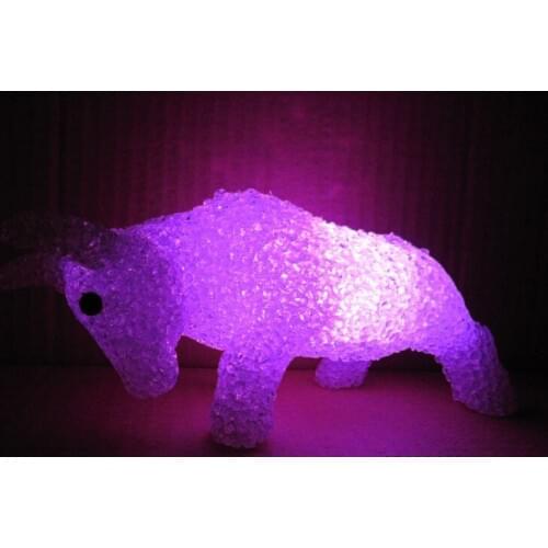 Multicolor 2020 toy Led Crystal Cow Small Light Bullfighting Unisex Toy Plastic Electronic Animal Model Flashing Multicolor 2020