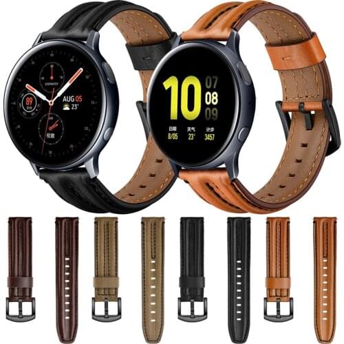 EasyFit Leather Strap For Samsung Galaxy Watch Active2 44mm Active 2 40mm Band Straps Smartwatch Watchband Bracelet Accessories