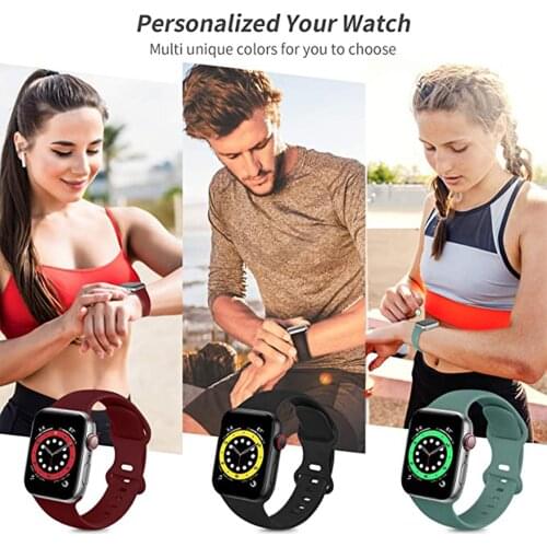 Silicone Strap for Apple Watch Band 44mm 40mm IWatch Band 38mm 42mm Liquid Watchband Bracelet for Apple Watch Series Se 6 5 4 3