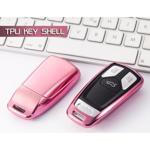 Pink Protective TPU key Case Shell Cover for AUDI A5 A7 S6 Q5 A4L A6L A8L