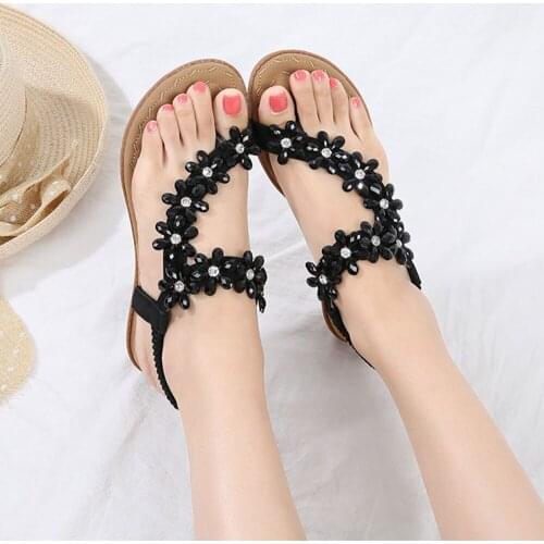 Soft Sole Sandals Woman Casual Beach Womens Shoes Flower Vamp Sexy Sandals Ladies