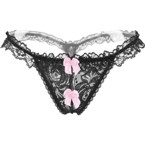 Sexy Womens Underwear Lace Transparent Sexy Lingerie Tanga Temptation Low-waist Briefs Thongs Female Panties For Sex T-back