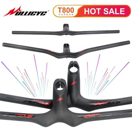 Superstrong Ultra light Handlebar with stem MTB One-shaped Integrated Handlebar With Stem 3K Light marking Carbon Handlebar