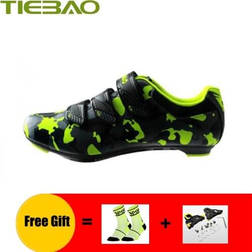 TIEBAO sapatilha ciclismo men road riding bicycle sneakers breathable self-locking cycling cleats professional road bike shoes