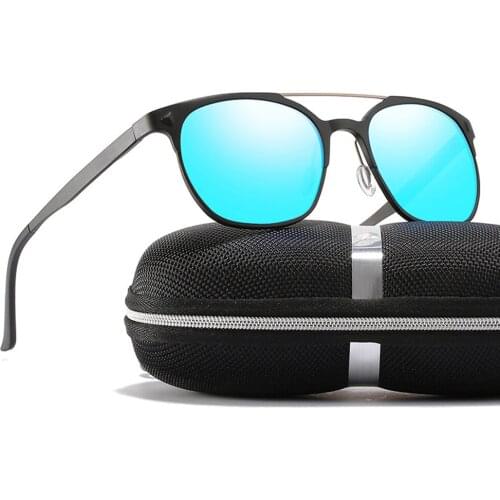 Al-mg Retro Vintage Round Double Bridge Polarized Sunglasses Custom Made Myopia Minus Prescription Polarized Lens -1 To-6
