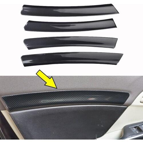 Fit For Honda Civic 9th 2012 2013 2014 2015 4pcs ABS Carbon Fiber Car Inner Door Panel Strip Trim