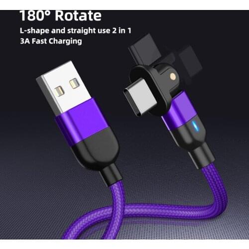 180° Rotating Magnetic 3A USB Cable Fast Charging Type C Magnet Data Micro Mobile Phone Datacable