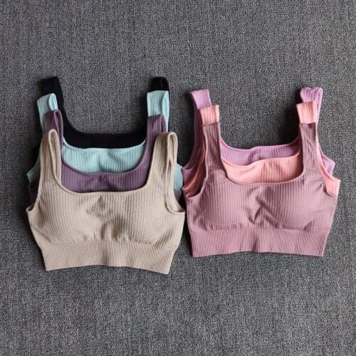 Womens Seamless Sports Bra Life Yoga Bra Running Support Cross Back Sports Fitness T-shirt Deporte Mujer Camiseta Feminina