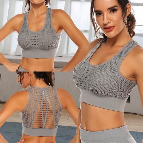 Womens Fashion Seamless Sports Bra Yoga Bra Top Fitness Racerback Running Crop Tops