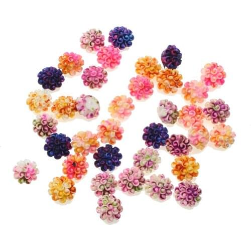 100pcs Kawaii Resin Flowers Flatback Cabochon Scrapbook Craft Clear Embellishments DiyDecor For Headwear Phone Nail Art Stickers