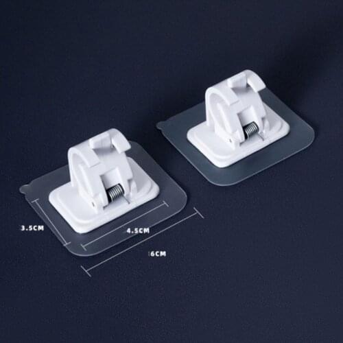 2pcs Self Adhesive Curtain Hanging Rod Brackets Organized Pole Holders Bathroom Room Towel Bar Hook Support Clamps