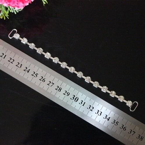 20pcs Big Clear Crystal Rhinestone Bikini Connectors Buckle Silver Metal Chain With For Swimming Wear Bikini Decor