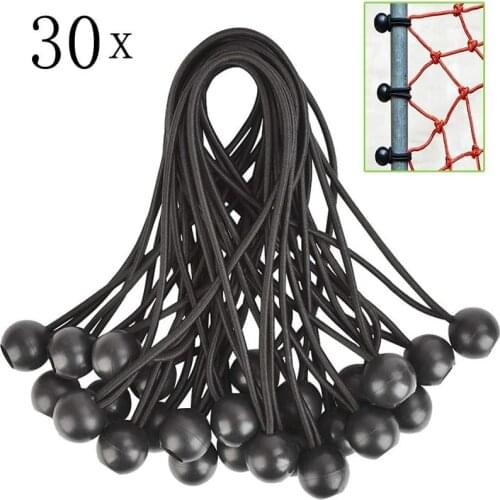 30pcs Tent High Elastic Ball Bands Canvas Tarpaulin Flagpole Ties Bungee Cords ends Rope Fixed Boat Pole Camping Tent Supplies