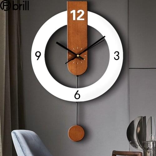 3d Metal Living Room Creative Modern Gold Wood Clock Large Pendulum Clocks Wall Watches Home Decor Pendule Murale Reloj Gifts