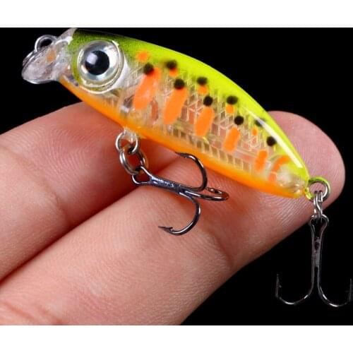 42mm 3.1g Sinking Minnow Stream Fishing Lure Artificial Hard Bait Bionic 3D Eyes Wobbler Crankbait Bass Carp Pike Fishing Tackle
