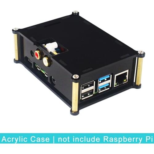 Acrylic Case for Raspberry Pi 4 Model B PiFi DAC+ V2.0 Sound Card Box Shell for Raspberry Pi 4 DIFI DAC Extension Audio Board