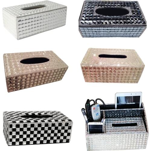 Car Accessories Bling Room Desktop Tissue Box Pen Holder Paper Dispenser Bathroom Home