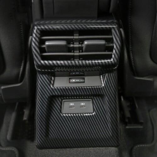 Car Accessories for Audi A3 8Y 2020 2021 2022 Carbon Fiber Printed Interior Rear Air Vent Outlet Cover Trim 3pcs