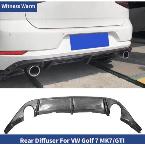Carbon Fiber Car Rear bumper diffuser lip spoiler For Volkswagen Golf 7 VII standard And G-TI bumper 2014-2017 car body kit