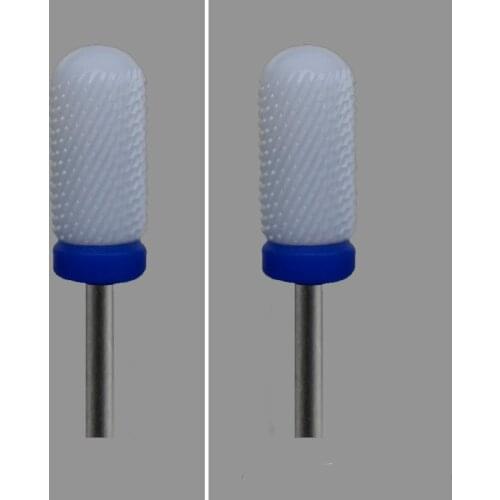 2pcs White Ceramic Nail Drill Bit - Smooth Top Bit -M
