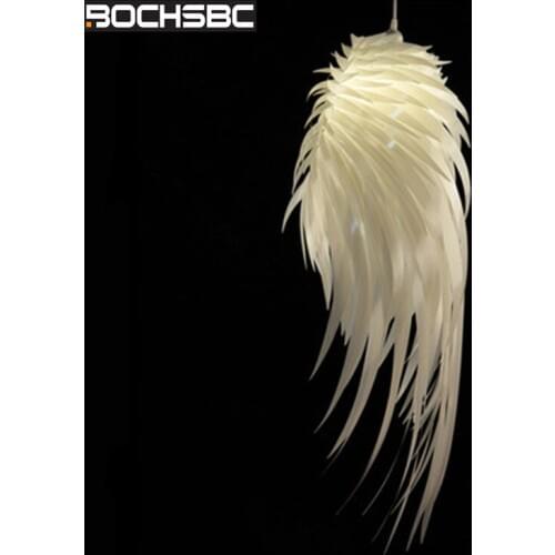 BOCHSBC Modern Creative PVC Feather Pendant Light for Dinning Room Living Room Bedroom Art Decoration Angel Wings Hanging Lamp