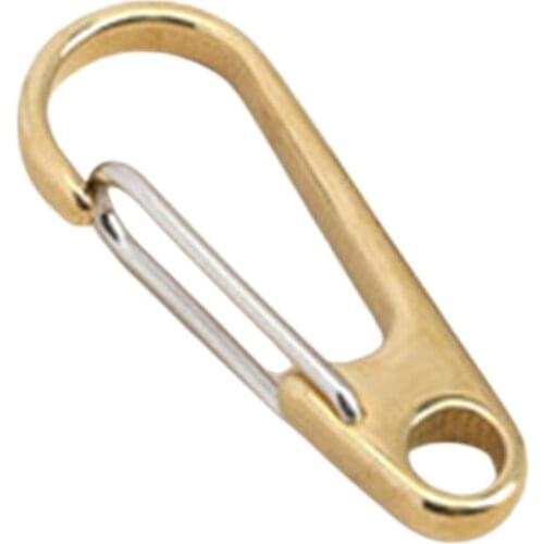 Pure Brass Keychain D Ring Shape Carabiners Clips Hook Tools for Park Rangers