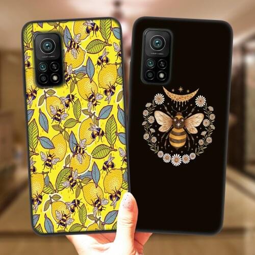 Lemon Bee Garden Honey Moon Phone Case For Xiaomi Mi 10T Lite 10 Ultra Redmi Note 9S 7 8 9 Pro 8T Black Soft Silicone Cover