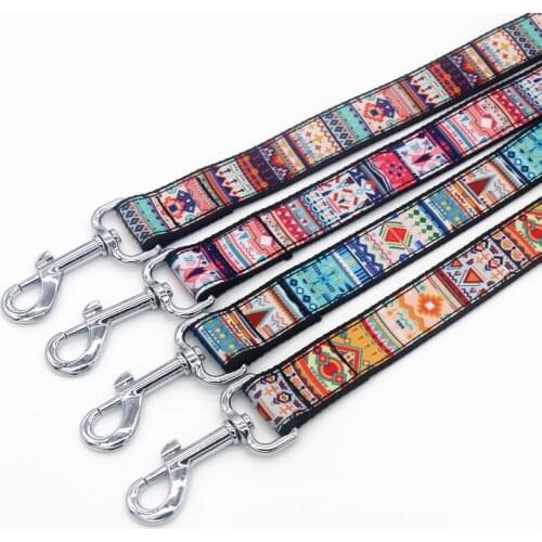 DHK 1'' 25mm Dog Leash Tribal Pattern Personalized High Quality Ribbons Pet leashes C1913