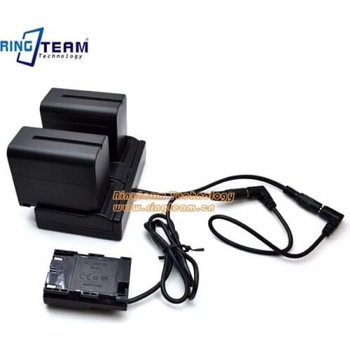 NP-F970 Dual Channel Adapter + LP-E6 DR-E6 DC Coupler for Canon Camera 5D Mark IV III II 5D4 5DS R 6D 7D 7D Mark II 60 70D 80D