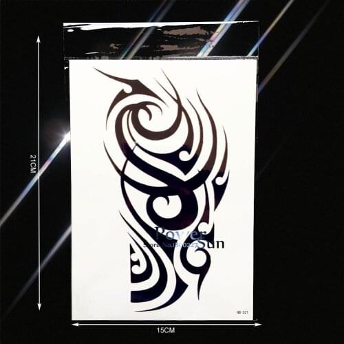 Fake Flash Black Body Art Arm Painting Tattoo Sleeves Dwayne Rock Johnson Tattoo Sticker PHB-521 Fake Flash Tatoo Men Totem