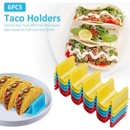 IdealHouse Taco Holder Stand Creative Baking Kitchen Tools Innovative Colorful Taco Rack 24 Tacos Holding Plate
