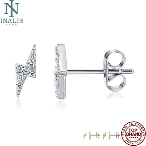 INALIS Stud Earrings For Women Fashion Creative Lightning Delicate Zircon Funny Earrings Anniversary Jewelry Gifts Trend 2020