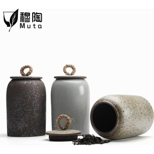 Pumpkin Style Tea Jar Ceramic Tea Barrel Black Tea Sealed Tank Storage Tank Puer Teacaddy 5 Color Optional Onsale