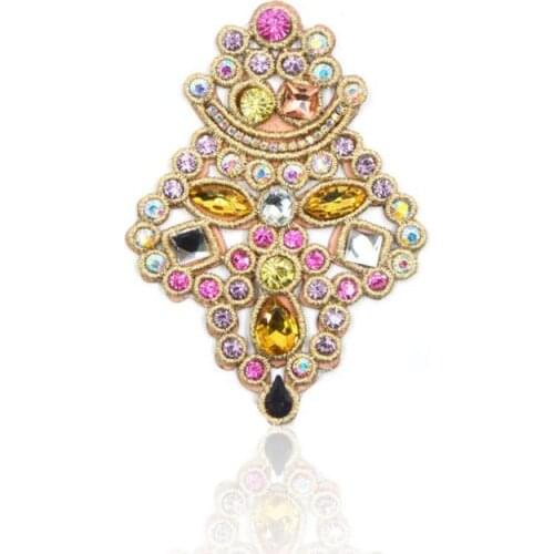 Crown Patch Diy Manual Resin Rhinestone Embroidered Shoes Patches,Sewing On Snow Boots Handbag Wedding Garment DIY Accessories