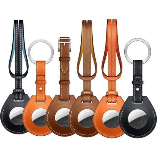 For Apple Airtags Leather Protective Case Sleeve For Apple Locator Tracker Anti-lost Device Keychain Protective Sleeve Cover