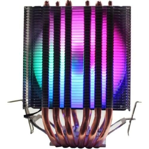 2021 New 6 Heat-Pipe Dual-tower CPU Cooler RGB Light 3Pin 1/2/3 Cooling Fan for intel
