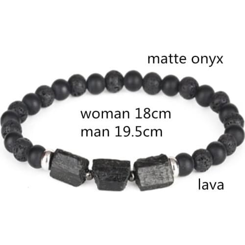 Healing Mineral Rough Black Tourmaline Bead Matte Onyx Connection Adjustable Charm Weave Bracelet For Women Man 2021 Wholesale
