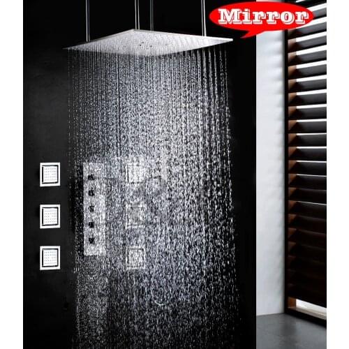 Swash And Rainfall Bathroom Shower Set 20 Inch Two Functions Shower Head And 6 Pcs Big Massage Body Spray Jets